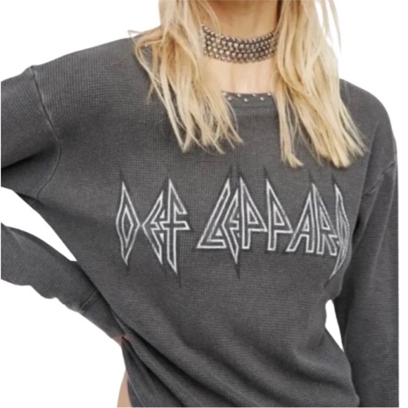 Daydreamer Tops - Daydreamer for Free People Waffle Knit Studded Long Sleeve Shirt Size X-Small